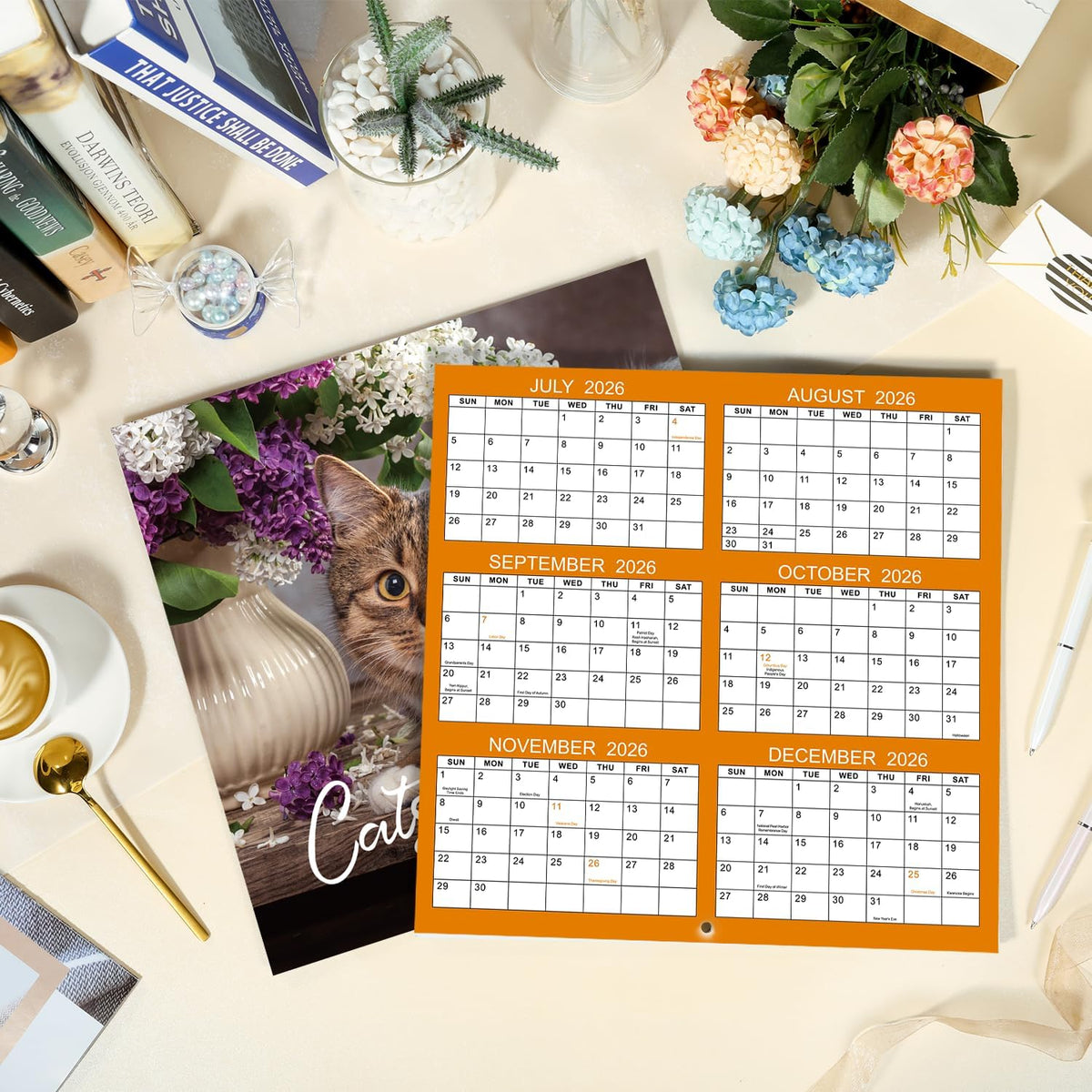 Cat Photo 18-Month Wall Calendar (Jul 2026 - Dec 2027)