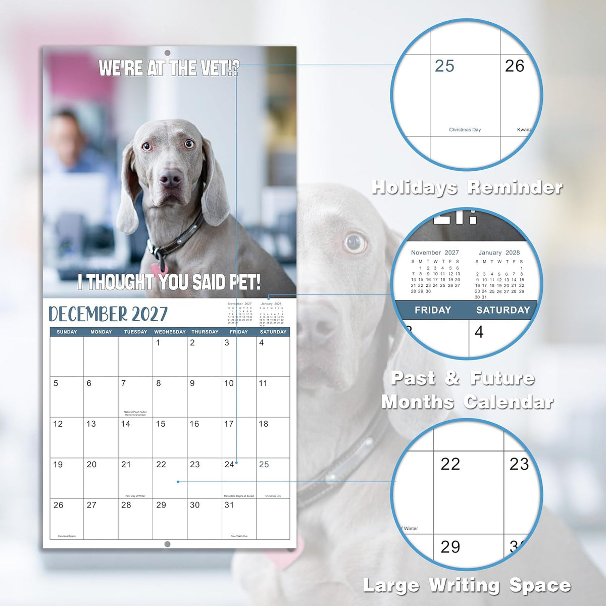 Silly Dogs 18-Month Wall Calendar (Jul 2026 - Dec 2027)