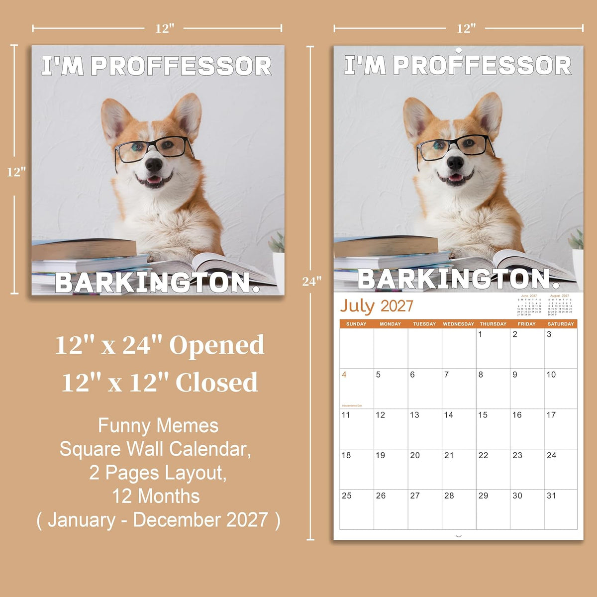 2027 Funny Dogs Wall Calendar