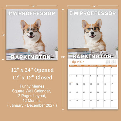 2027 Funny Dogs Wall Calendar