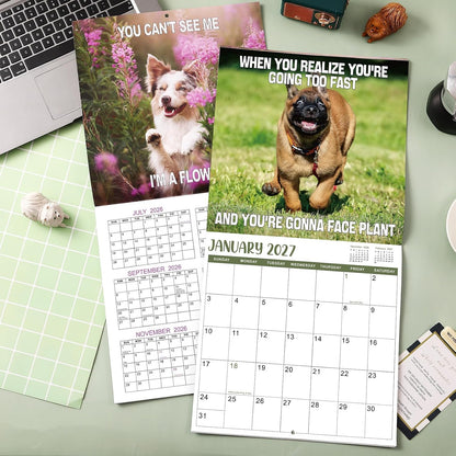 Silly Dogs 18-Month Wall Calendar (Jul 2026 - Dec 2027)