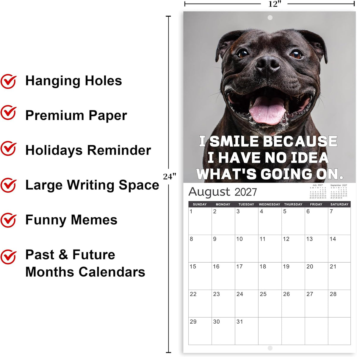 2027 Funny Dogs Wall Calendar