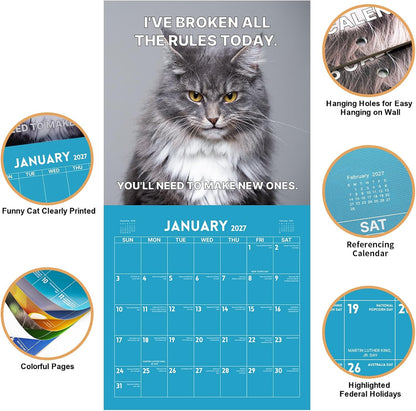 2027 Funny Cats Wall Calendar