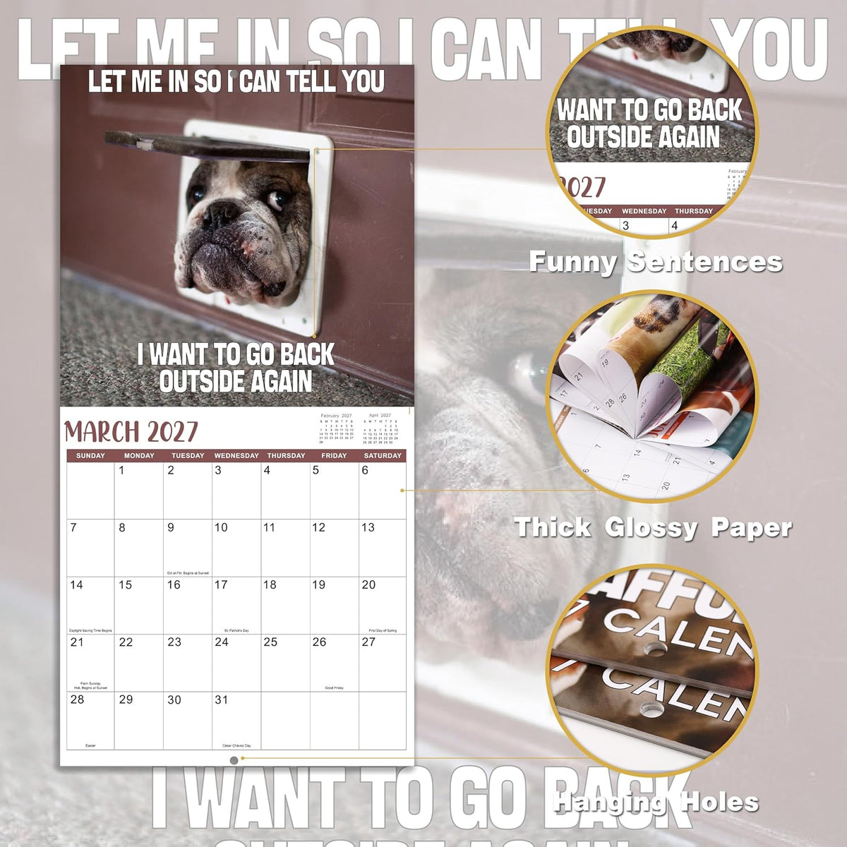 Silly Dogs 18-Month Wall Calendar (Jul 2026 - Dec 2027)