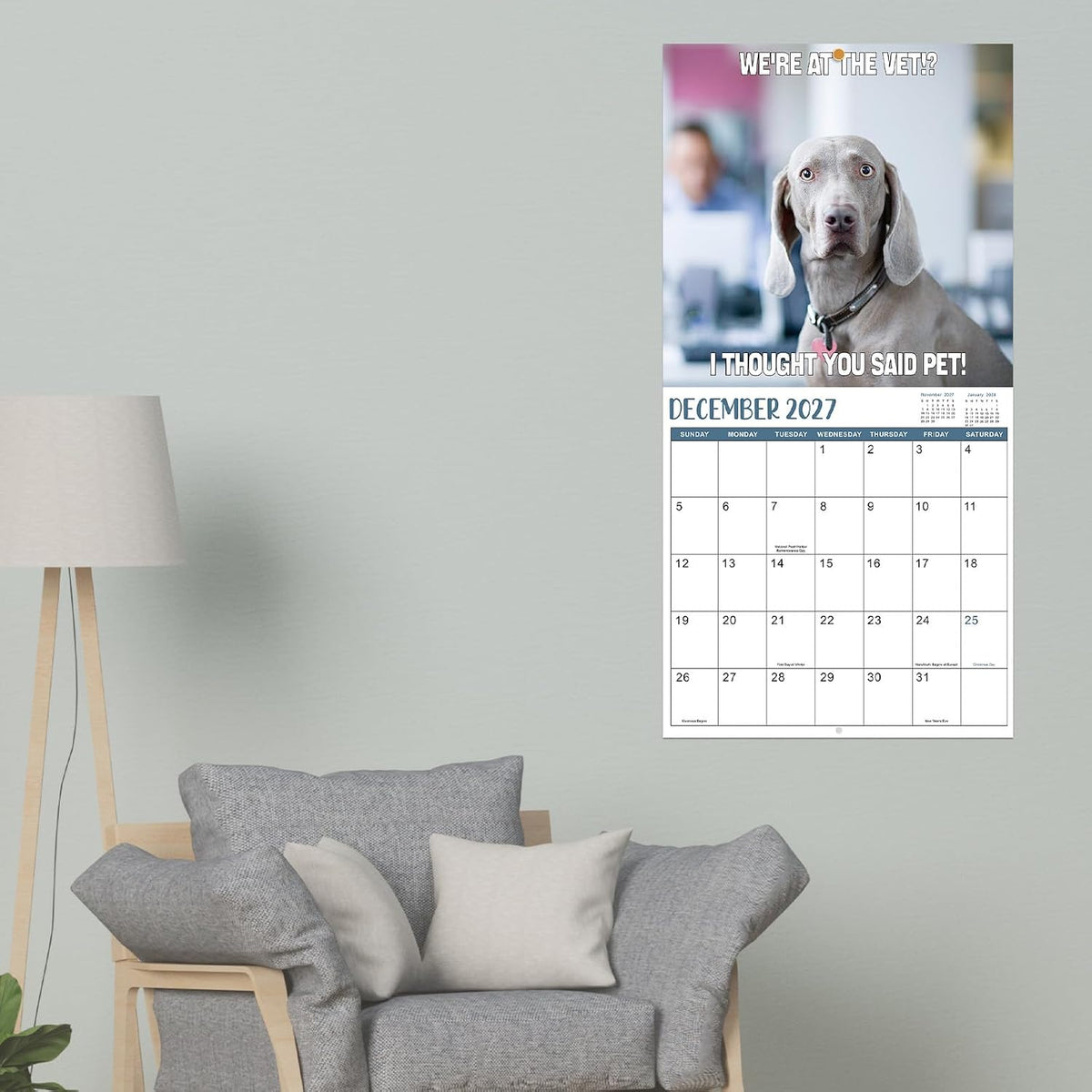 Silly Dogs 18-Month Wall Calendar (Jul 2026 - Dec 2027)